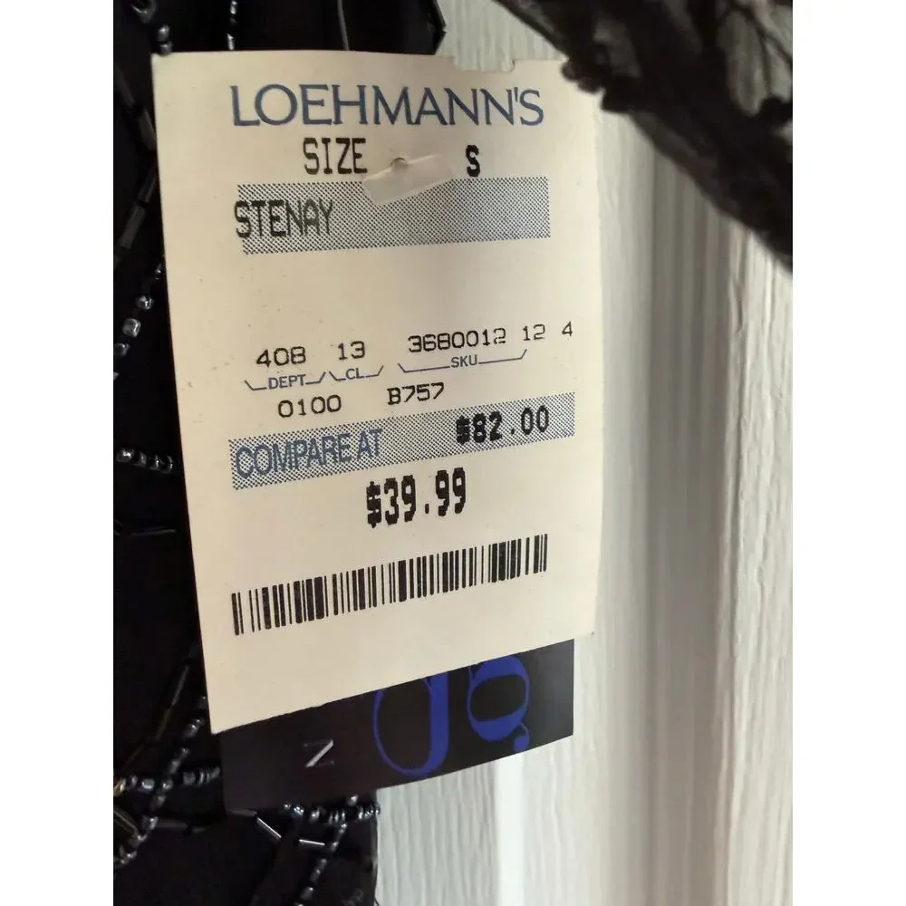 Vintage Women’s 1980s Stenay Beaded Silk Top Small NWT Glam Statement - Picture 4 of 11